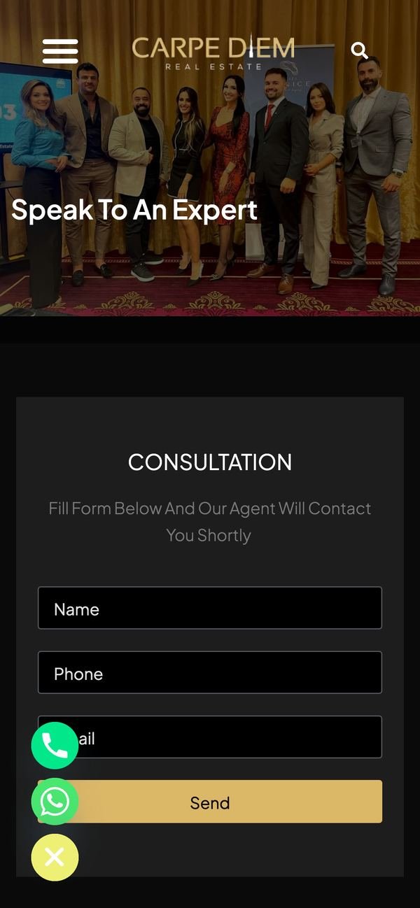Consultation form on mobile