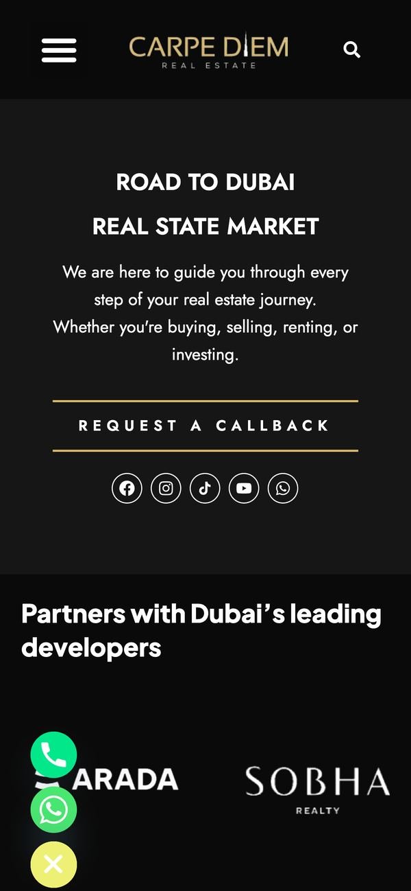 The site on mobile