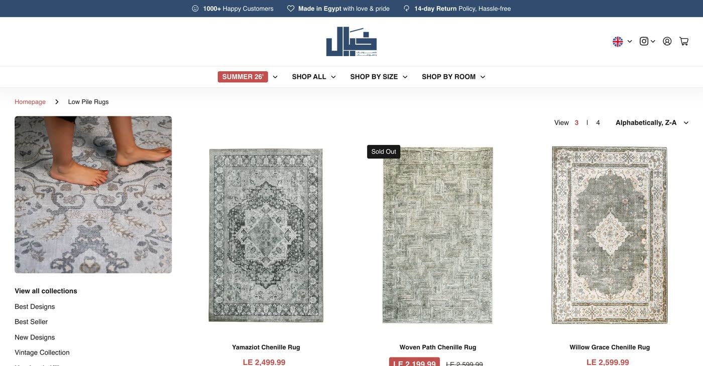 A collection page with live stock and sale prices